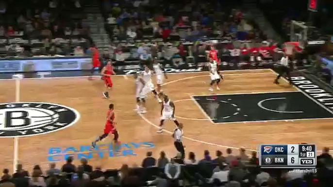 Brook Lopez Denies Russell Westbrook | Thunder vs Nets | January 24, 2016 | NBA 2015-16 Season (FULL HD)