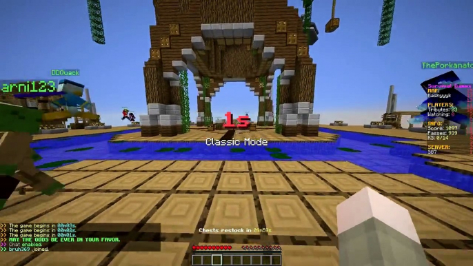 Minecraft: \"LEARNING HOW TO PVP! NEW CONTROLS!\" Hunger Games w/Bajan Canadian! Game 714