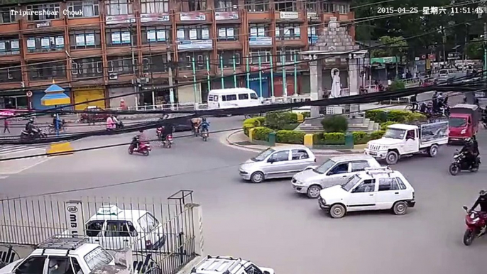 Nepal Earthquake Traffic Camera CCTV caught on camera April 25 2015 11:51 AM Tripureswor  Historical Earthquakes