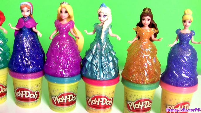 Play Doh Sparkle Princess Ariel Elsa Anna Disney Frozen MagiClip Glitter Glider Magic Clip Dolls