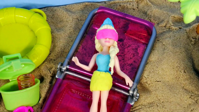 Disney FROZEN Elsa and Annas Beach Trip Part 2 PLAY DOH Pranks with Frozen Movie Hans Barbie Dolls