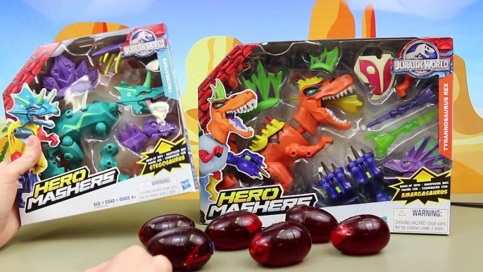 Jurassic World Dinosaur Hero Mashers Jell-O Surprise Eggs! NEW Dino Jurassic Park Toys Dis