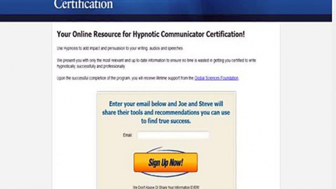 Hypnotic Communicator Certification Program Download!