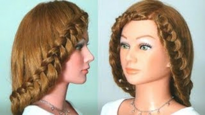 Прическа с плетением на длинные волосы. Braided hairstyle