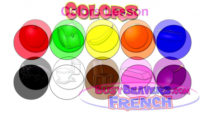 Colors Lesson (French Lesson 05) CLIP - Teach Colour Names, Baby French Words, Français Couleurs