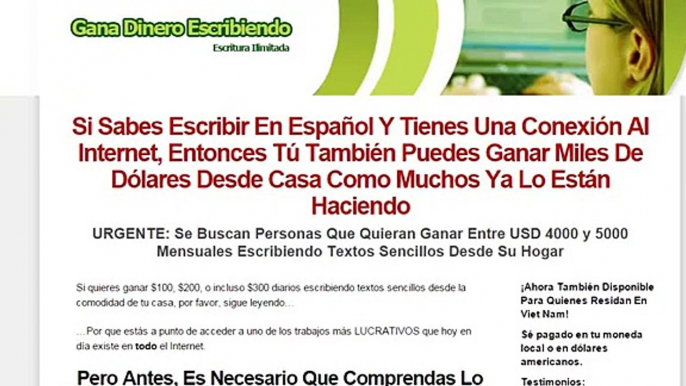 Gana Dinero Escribiendo- new product review (discount+bonus)