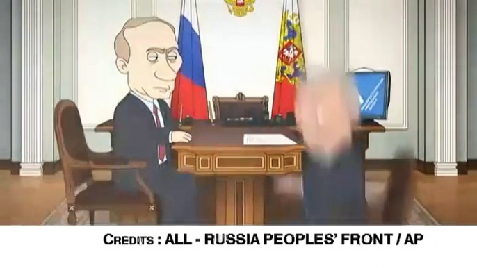 Vladimir Poutine élimine des leaders russes corrompus dans un dessin animé de propagande bizarre