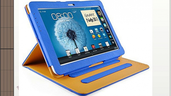 JAMMYLIZARD | Funda De Piel Para Samsung Galaxy NOTE 10.1 (2012) Tipo Libro Con Soporte AZUL