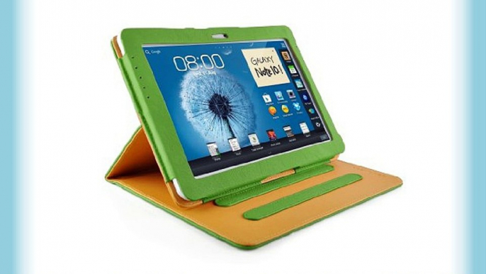 JAMMYLIZARD | Funda De Piel Para Samsung Galaxy NOTE 10.1 (2012) Tipo Libro Con Soporte VERDE