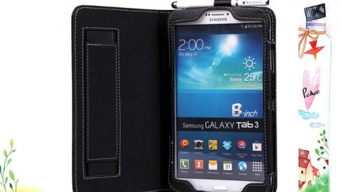 Mulbess? Samsung Galaxy Tab 3 8.0 Funda de cuero Piel Genuina con soporte   Premium Stylus