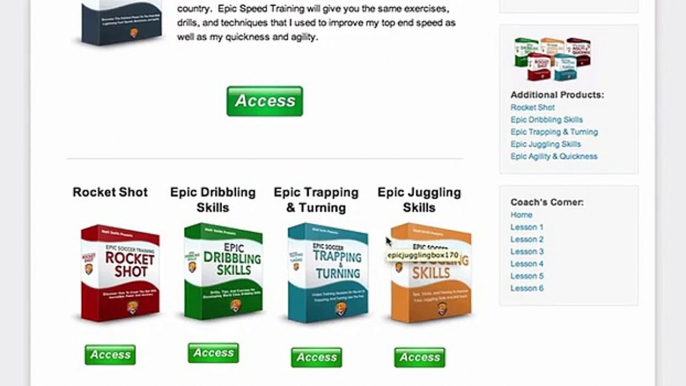 Epic Soccer Training Review: Logging in to Epic Soccer Training