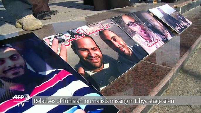 Relatives of Tunisian journalists missing in Libya stage sit-in