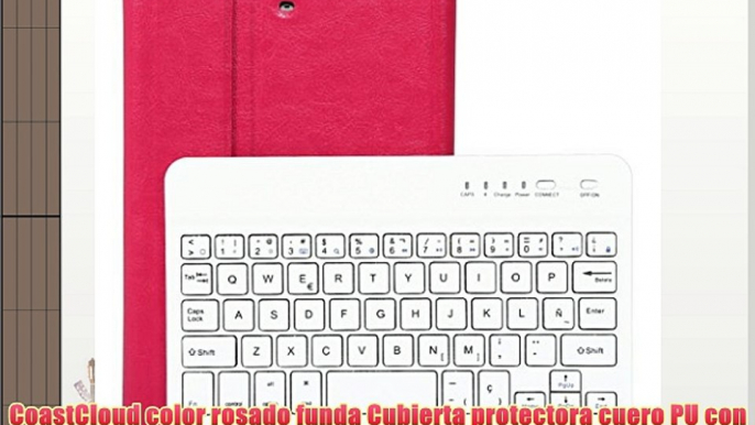 CoastCloud color rosado funda Cubierta protectora cuero PU con Teclado Inalambrico QWERTY espanol