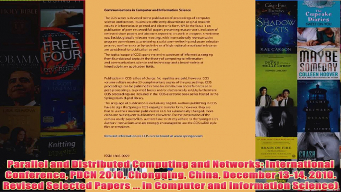 Download PDF  Parallel and Distributed Computing and Networks International Conference PDCN 2010 FULL FREE