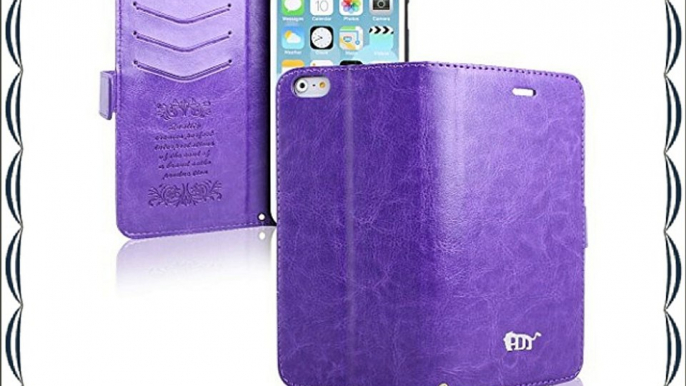 PDNCASE iPhone 6 plus Funda Premium Leather Piel de Oveja Wallet Style Carcasa de Cuero para