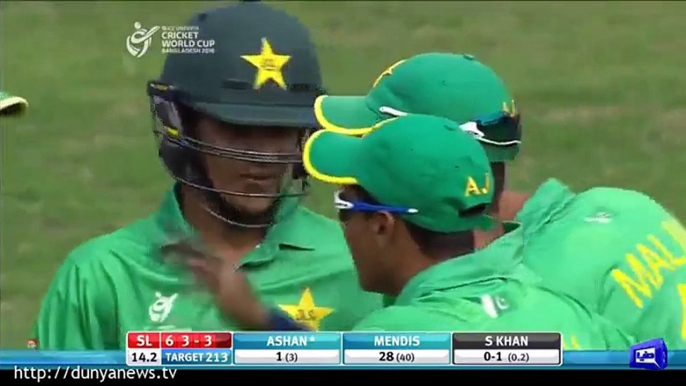 Shadab Khan takes three wickets against Sri Lanka in U19 World Cup