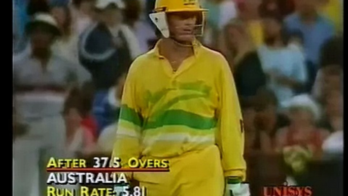 AWESOME Steve Waugh SIX OVER COVER off CURTLY AMBROSE near yorke