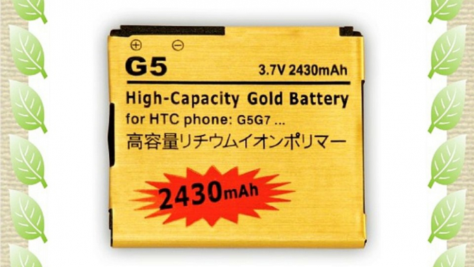 2430 mAh Gold Batería recargable de alta capacidad para HTC Desire / G5 / G7 / Nexus One