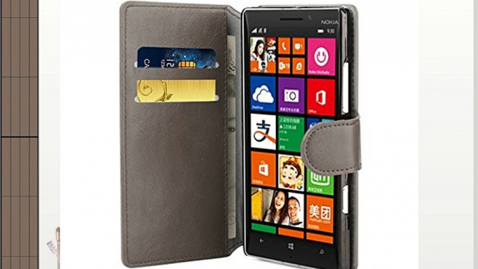 JAMMYLIZARD | Funda De Piel Para Nokia Lumia 930 Retro Wallet Tipo Cartera GRIS