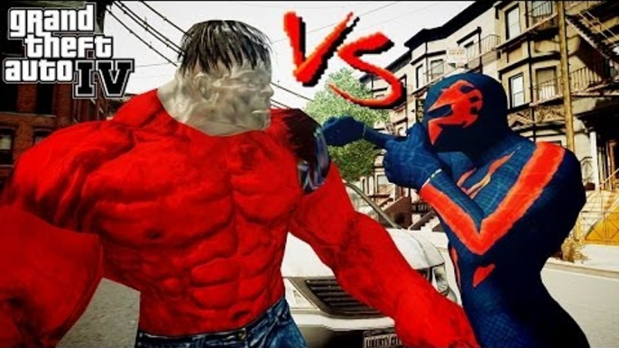 Spiderman 2099 vs Red Hulk - Great Battle - Grand Theft Auto IV