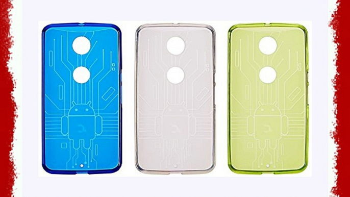 Bugdroid Circuit Bundle of 3 Green/Blue/Clear for the Google Nexus 6 / Motorola Nexus 6 (2014