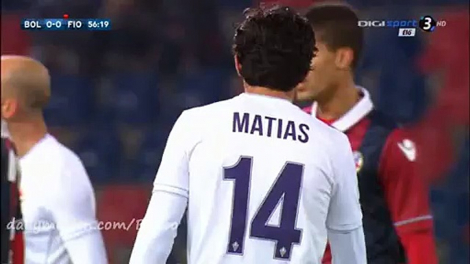 Matías Fernández Horror Foul RED CARD Bologna 0-0 Fiorentina