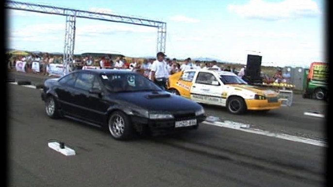 Opel Calibra Vs. Opel Kadett GSI Drag Race