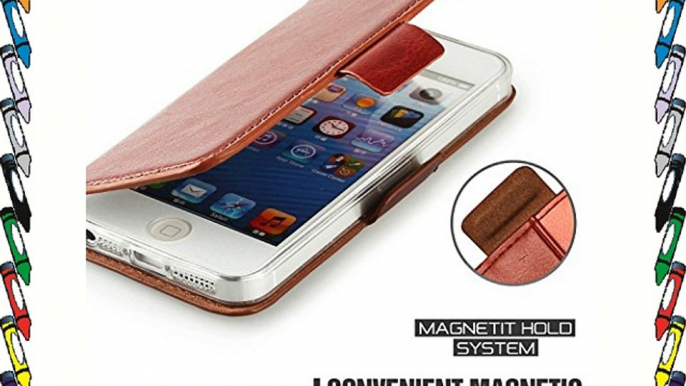 Funda Para iPhone 5s - Mulbess Funda De Piel Tipo Cartera Para Apple iPhone 5s y iPhone 5 Wallet