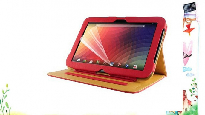 JAMMYLIZARD | Funda De Piel Tipo Cartera Para Google Nexus 10 Smart Case Cover ROJO / CANELA