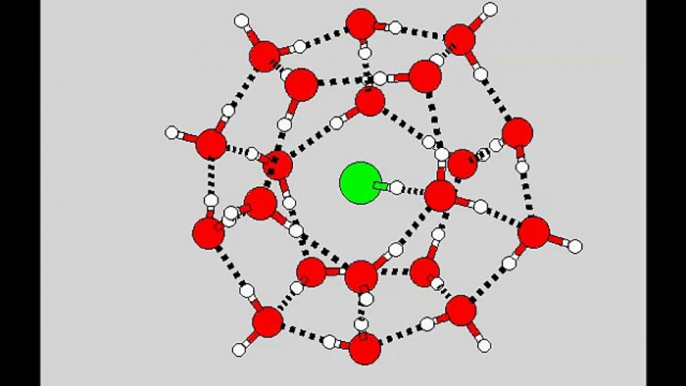 Large-amplitude fluctuations of the only HCl attached to the water missing an H-bond