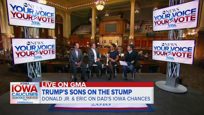 Donald Trumps Sons Discuss Their Fathers Chances of Winning Iowa