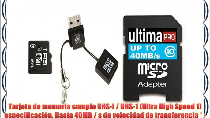 Memzi Class 10 Ultima Pro - Tarjeta de memoria microSDHC de 16GB para cámaras GoPro Hero3