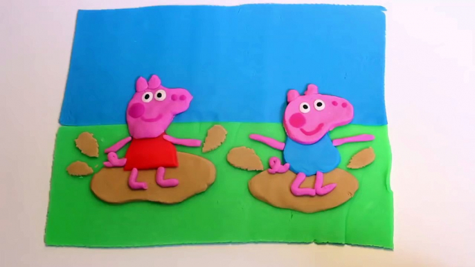 Play Doh Peppa Pig George Jumping Muddy Puddles Play-Doh Peppa Plays in Mud Puddles Play Dough