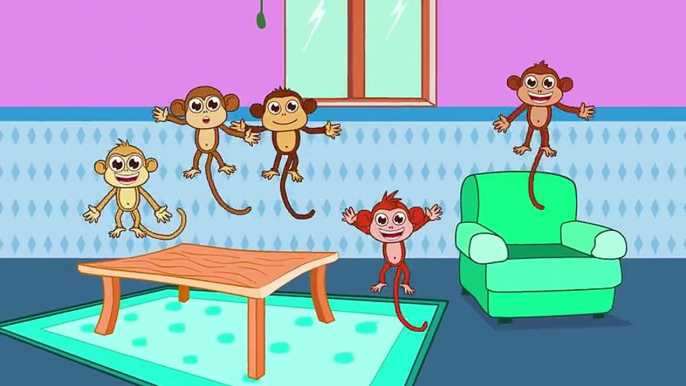 Beş Küçük Maymun | Five Little Monkeys Türkçe | Bebek Şarkıları | Çocuk Şarkıları | Adiseb