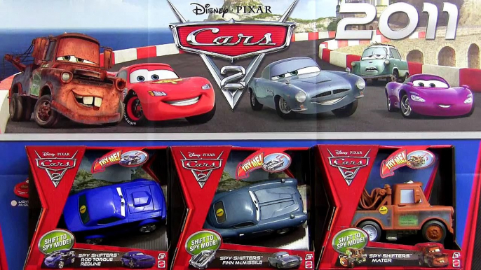 Cars 2 Spy Shifters Transformers Mater, Rod Torque Redline, Finn Mcmissile Disney toys Blucollection