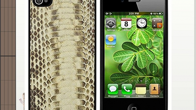 ChannelExpert Funda Dura Cuero Serpiente Para iPhone Para Apple 4 4G 4S Carcasa Piel Snake