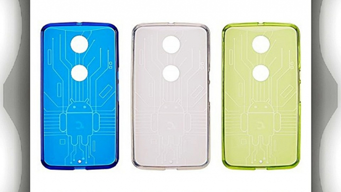 Bugdroid Circuit Bundle of 3 Green/Blue/Clear for the Google Nexus 6 / Motorola Nexus 6 (2014