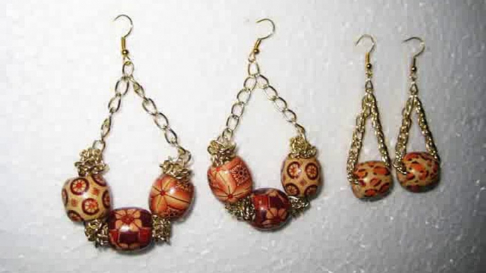 DIY Серьги из крупных бусин и цепочки своими руками. Мастер класс. Earrings of beads and chains