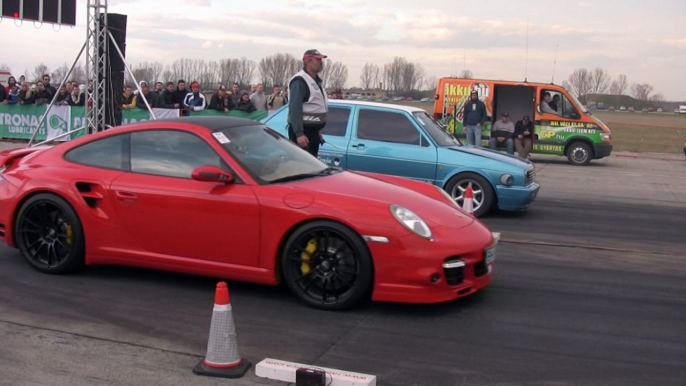 Porsche 997 Turbo Vs. VW Golf II Turbo