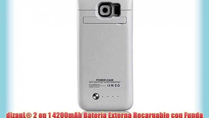 dizauL® 2 en 1 4200mAh Batería Externa Recargable con Funda para Samsung Galaxy S6 Battery