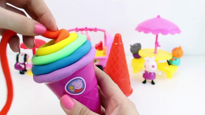 Play Doh Ice Creams Rainbow Ice Cream Peppa Pig Ice Cream Parlor Playset Playdough Toy Videos