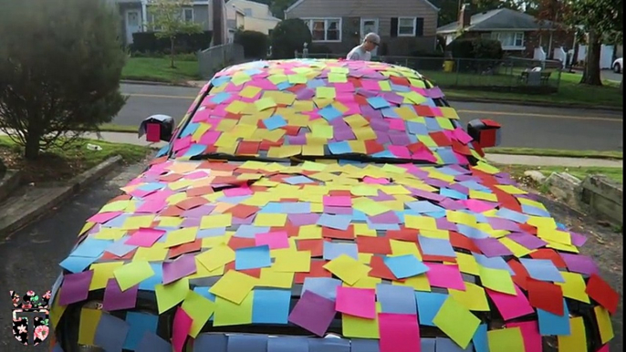 ---STICKY NOTES CAR PRANK