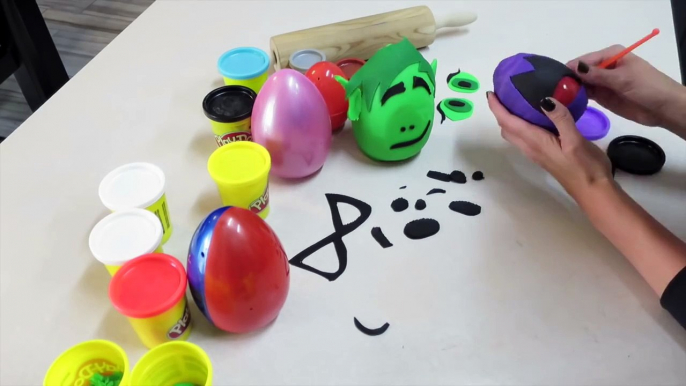 HOW TO MAKE Teen Titans Go! Play-Doh Surprise Eggs a Play-Doh Tutorial