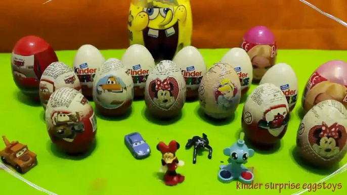 25 Surprise Eggs Kinder Surprise Mickey Mouse-Thomas Spongebob Disney Pixar Cars2 disney collect