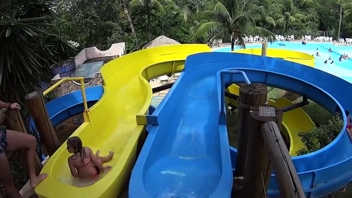 The Yellow Water Slide at Acquamania_Blue Baby Water Slide at Acquamania mp4