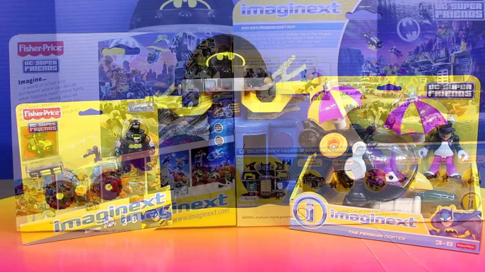 Imaginext Fisher Price Batman & ATV with Penguin Copter Launcher DC Superhero Toys