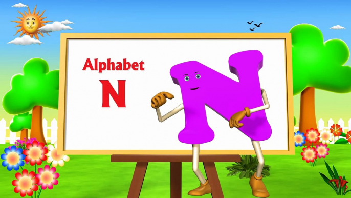 Letter N Song - 3D Animation Learning English Alphabet ABC Songs For children