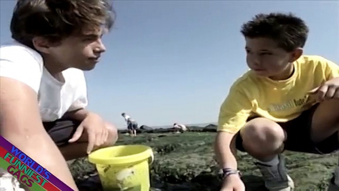 Prank Scaring Sexy Bikini Girls on beach