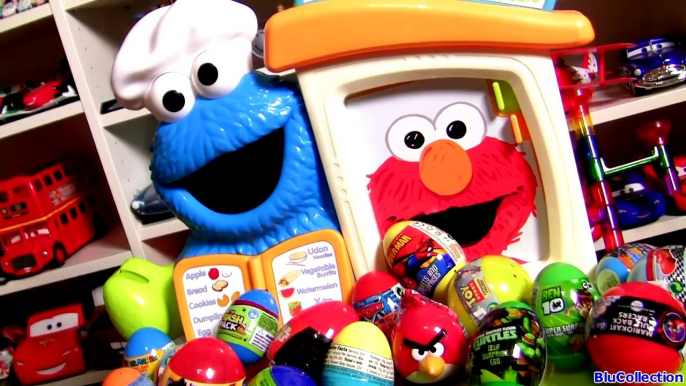 Cookie Monster Kinder Surprise Eggs Cars SpongeBob Jake Sesame Street Kitchen Cafe Playset