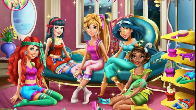 Disney Princess Games - Disney Princesses Pyjama Party – Rapunzel Ariel Snow White Jasmine Tiana